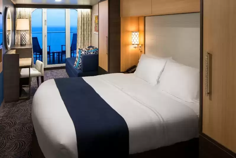 Cabina con vista al mar obstruida y balcón